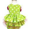 Green polka dog dress