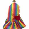 Dog dress with rainbow pattern