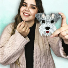 women applying makeup with schnauzer mirror