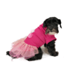 Dog wearing pink outfit