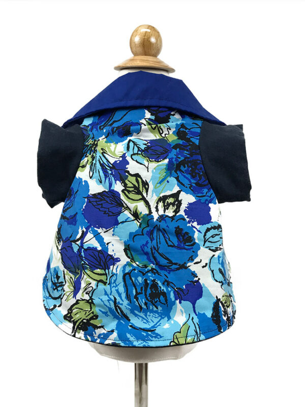 blue rose patterned dog shirt