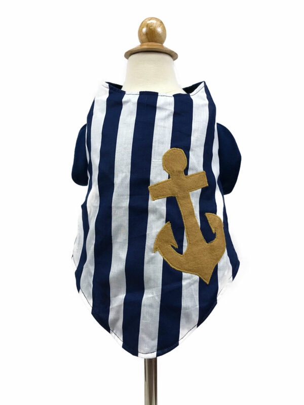 Nautical themed striped dog top