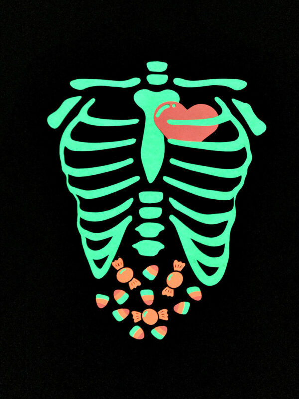 Glow in the Dark Skeleton Black T-shirt - Image 5