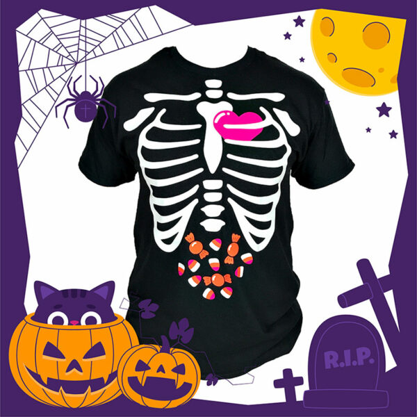 Glow in the Dark Skeleton Black T-shirt - Image 6